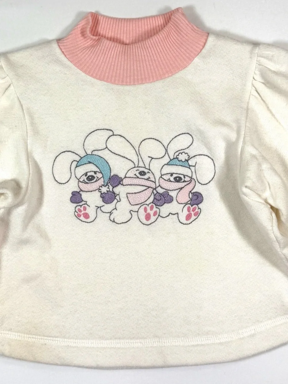 VINTAGE CARTERS Baby Sweatshirt 18 Months 1990s‎ Bunny Graphic Cozy Cute Pastel